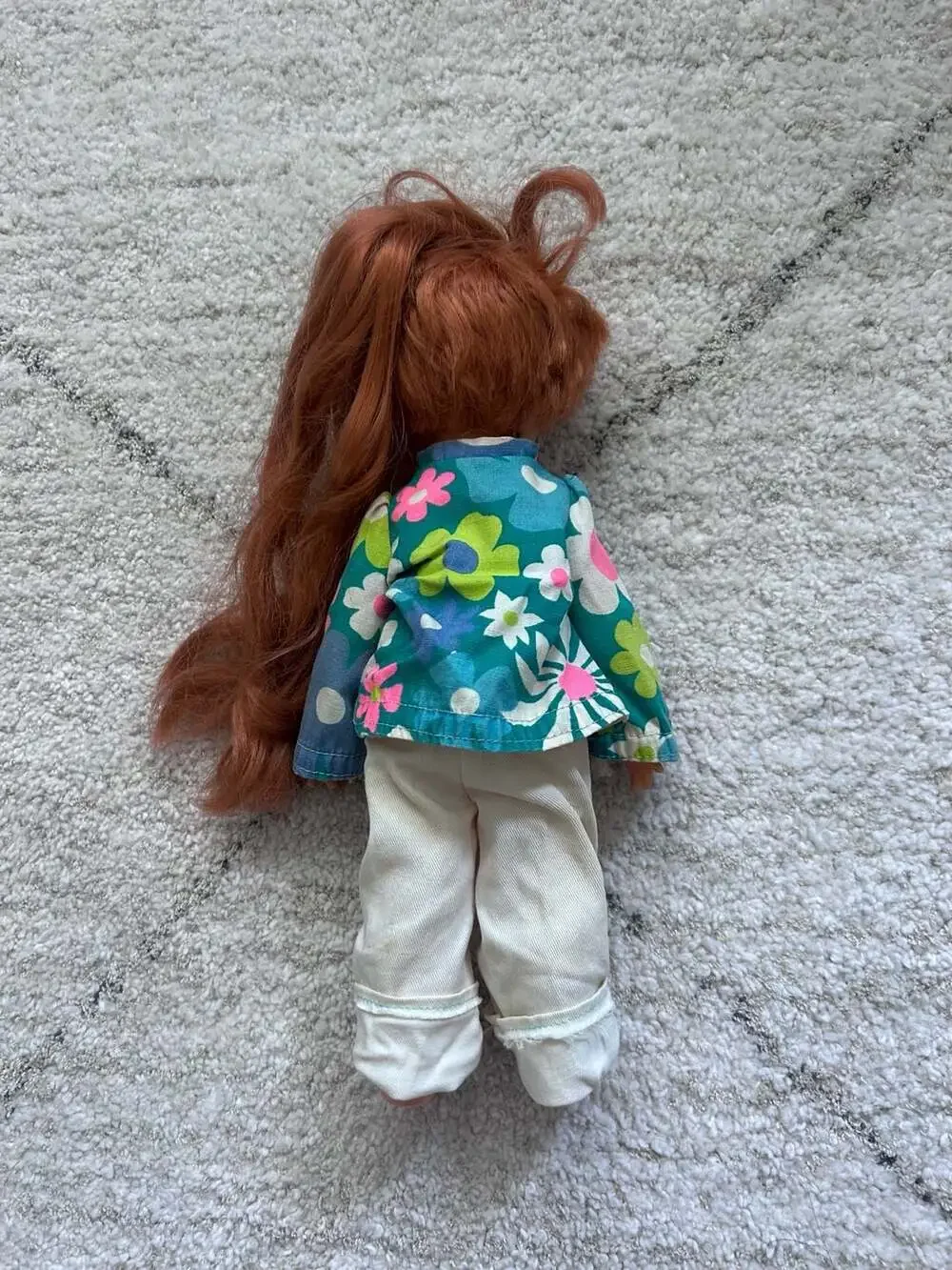 Vintage 1970s Ideal Cinnamon Doll with Growing Hair and Original Floral Outfit